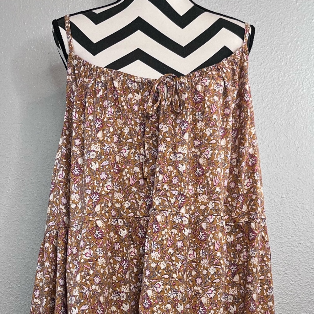 NWT Old Navy Tiered Swin Brown Floral Cami Dress Sz 4X - Picture 3 of 13